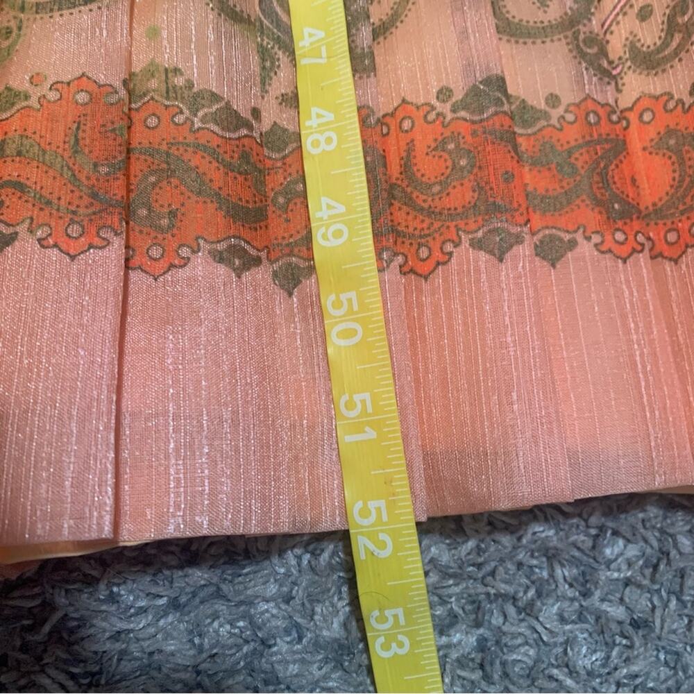 Shaheen California size 16 large Chic Orange Patterned Long Sleeve Dress satin - Picture 8 of 9